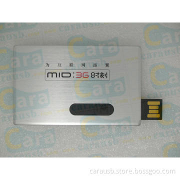 OEM Custom LOGO push-card U disk telescopic 4GB pull-out metal card USB disk